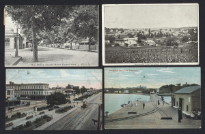 AUSTRALIAN PICTURE POSTCARDS: VICTORIA: used selection with regional town & rural scenes noting 1905 Beechworth town view, 1908 Brook St, Inglewood, 1906 Turpins Falls, via Kyneton, c.1905 Long Tunnel Mine, Walhalla, 1906 Bush Blacksmith, Gippsland, c.1905 Town Hall, Eaglehawk, 1905 Main Street, Bacchus Marsh, 1906 coloured Botanical Gardens, Castlemaine; also 1901 Prince of Wales opening First Commonwealth Parliament and "Main Deck RMS "Australia" After The Fire" (2) & unused Port Campbell pict