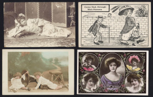 AUSTRALIAN PICTURE POSTCARDS: AUSTRALIA: accumulation mostly used in early 1900s within Victoria, chiefly actresses or sentimental types, few New Year Greetings & humorous cards; condition variable. (140 approx)