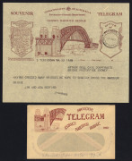 AUSTRALIA: Postal Stationery: TELEGRAPH FORMS: Collection of predominantly 1930s forms including 1932 Harbour Bridge with S.E. PYLON '19MR32' datestamp plus uncancelled window envelope; other mostly unused incl. Birthday, Congratulations, Mothers' Day, B