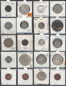 Coins - World: Ex-dealer's stock of world coins with items priced up to $100 incl. Sasanian (Persian) Empire Khusrau II silver dirham, India 1911 1 rupee, Italy 1811 Napoleon 5 lira (pierced), Prussia 1909 Wilhelm II 3 marks, plus British Commowealth sil