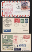 ISRAEL - Postal History: FIRST & SPECIAL FLIGHTS: 1947-61 collection of flown covers in 2 albums, nearly all registered; including Jan.1947 Boston - Lod  FAM27, Apr.1951 Lod - Tokyo by S.A.S., Nov.1954 Lod - Los Angeles via North Pole route by S.A.S., Jul