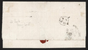 VICTORIA - Postal History: 1860 (May 2) entire from digger Eugene Ross to Melbourne with 4d Emblem perf 12 SG.87 tied by fine BN '43' of (Rated 3R), on reverse FRYER'S CREEK 'MY2/1860' crown oval departure datestamp (also Rated 3R) and MELBOURNE code A a - 2
