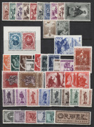 BELGIUM: 1941-51 mostly mint collection on hagners incl. 1941 Orval & Soldiers' Families sets in blocks of 4 MUH, 1942 Winter Relief Fund 5fr+20fr M/S (both), 1943 Winter Relief Fund in blocks of 4 MUH, 1948 Exports, Painters, Gallait sets, 1949, 1950 & 1 - 4