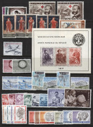 BELGIUM: 1954-1985 mostly mint collection on hagners incl. 1954 National Landmarks, 1954 Renovation Fund set mint & used, 1955 Culture Fund TB Fund sets, 1957 Patton in MUH blocks of 4, 1960 Refugees M/S, 1985 12fr Pope proof with embossed seal beneath, q - 2