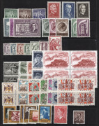 BELGIUM: 1954-1985 mostly mint collection on hagners incl. 1954 National Landmarks, 1954 Renovation Fund set mint & used, 1955 Culture Fund TB Fund sets, 1957 Patton in MUH blocks of 4, 1960 Refugees M/S, 1985 12fr Pope proof with embossed seal beneath, q - 3