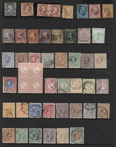 NETHERLANDS: 1852-1952 with imperfs incl. King William 5c, 10c & 10c pair, 1876 ½c Numeral P12½ block of 4 unused, 1908 Wilhelmina 50c grey/violet mint, 1923 Surcharges mint, 1923 1g on 17½c P12½c used, 1936 Kinder Fund mint, 1938 Culture Fund mint, 1951 