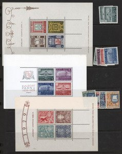 WORLD - General & Miscellaneous: Baltic States mint & used in ringbinder array in binder with Estonia 1921 Red Cross in mint blocks of 4 & 1926 Red Cross surcharges used, 1938 Centenary M/Ss (4), 1938 & 1939 Caritas M/Ss, 1939 Parnu M/S, 1924 300m Map use