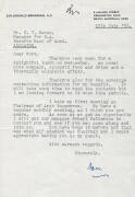 DON BRADMAN, letter dated 15th July.1982 to Norm Bevan on "Sir Donald Bradman A.C." letterhead, signed "Don".