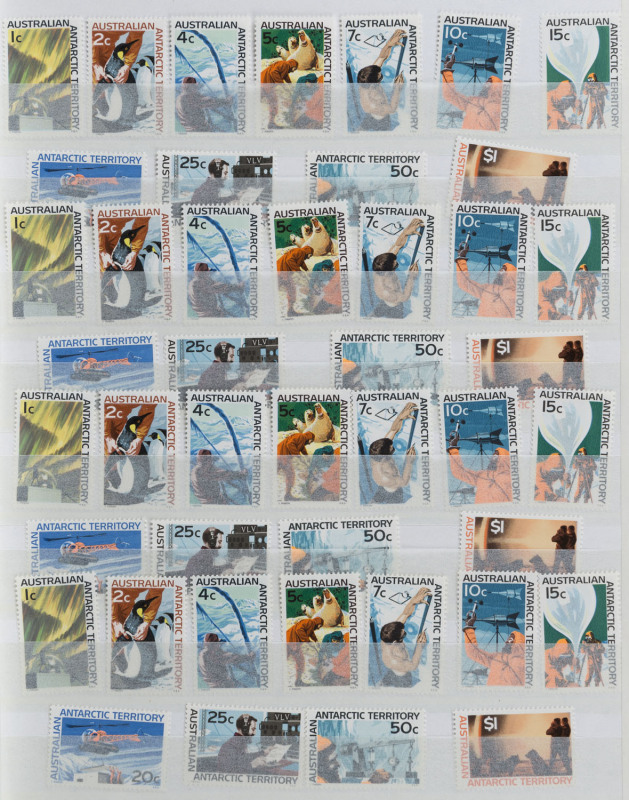 AUSTRALIA: Decimal Issues: 1980s-2000s mostly MUH issues in sparsely filled thick stockbook, plus a few CTO issues and other Australia Post product; also AAT 1966-68 Pictorials (6 sets, Cat £228) and Norfolk Is MUH 1970-71 Birds; Australian MUH F/V: $140.