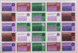 AUSTRALIA: Decimal Issues: 1966-86 &1966-83 mostly MUH in two hingeless Seven Seas albums, the former somewhat patchy, the latter largely complete, values to $10, also some pre-decimal & decimal multiples on hagners, plus AAT 1966-68 pictorial set, etc; F/V:$300+ (excl. values under 20c).
