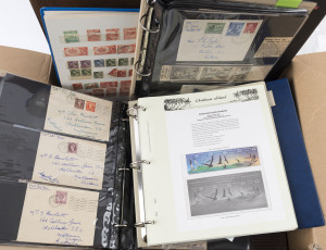 AUSTRALIA: General & Miscellaneous: Balance of a collection with basic array of pre-decimal stamps plus 1947-64 plain FDC collection; also few pre-decimal commercial covers, few decimal M/Ss MUH or CTO, large quantity of on-paper used decimals; also Christmas Island 1993-2003 MUH collection with M/Ss and GB 1937-60s plain FDCs in mixed condition. Worth checking.