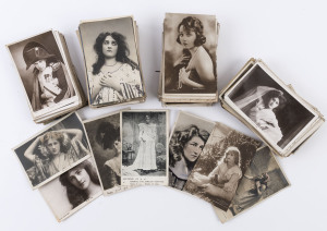WORLD - Picture PostcardsEntertainment: small box of mostly British cards mostly showing British Actresses (few actors), high proportion of real-photo types incl. Madge Tetheridge (Australia born), Phyllis & Zena Dare, Ellaline Terriss, Irene Vanbrugh, amongst others; also noted American actresses Bebe Daniels & Mary Miles Winter plus a few theatre scenes; condition is quite mixed used or unused. (250+)