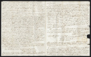 TASMANIA - Postal History: 1840 (June16) entire to Roslin, Scotland, sent "p Hamilton" departing from Launceston with largely complete strike of the large oval '[Crown]/GENERAL POST OFFICE/HOBART TOWN/VDL/16JU16/1840' datesamp struck in black , initially - 3
