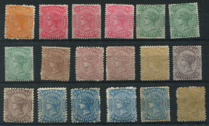 TASMANIA: 1870-1912 Sidefaces & Tablets selection with mint Sidefaces to 9d (4) including Wmk 'TAS'-in bars 3d deep red-brown and 4d buff & Wmk 'TAS' 4d buff, Crown/A 8d P11, Surcharges ½d on 1d (3, one used), Narrow Setting 2½d on 9d deep blue marginal b