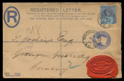 GREAT BRITAIN - Postal Stationery: Registration Envelopes: 1898 QV 2d issue '£5 to £120' compensation table with revised wording 'Inland Registration' on reverse (Huggins & Baker RP22) comprising size F (3 used, 2 unused), Size G (6 used, 2 unused) incl. - 2