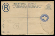 GREAT BRITAIN - Postal Stationery: Registration Envelopes: 1898 QV 2d issue '£5 to £120' compensation table with revised wording 'Inland Registration' on reverse (Huggins & Baker RP22) comprising size F (3 used, 2 unused), Size G (6 used, 2 unused) incl. - 5