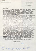 DON BRADMAN, letter dated 3rd Dec.1990 to Norm Bevan (manager of Reserve Bank) on "Sir Donald Bradman A.C." letterhead, signed "Don", with a question re the role the Reserve Bank plays in regard to depositors in Bank of New Zealand; with envelope. Togethe