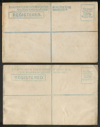 GREAT BRITAIN - Postal Stationery: Registration Envelopes: 1882-83 use of QV 2d Type R3 with nine dot florets, format type RF5 Envelopes, Huggins & Baker RP9 size F (3) one used from Ennis in Ireland to Colchester with KILDYSART transit backstamp plus si - 3