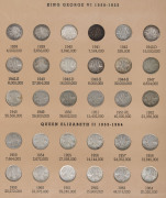 Coins - Australia: Pre - Decimal Silver: Collection on stockleaves and in Dansco album with threepences (112), sixpences (33), shillings (12), florins (33, incl. three 1927 Canberra), 1937 & 1938 Crowns, condition fair to fine, some coins tarnished or cle - 2