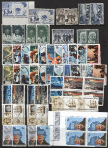 AUSTRALIA: General & Miscellaneous: Australian Antarctic Territory 1959-2000s collection in binder with 1966-68 Pictorials set MUH & used, 1979-81 Ships & 1984 Antarctic Scenes sets in marginal blocks of 6 MUH, also numerous other sets plus FDCs & stamp p