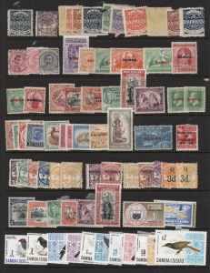 SAMOA: 1880s-1980s mostly mint collection in binder, some earlier material incl. Samoa Express reprints, 1880s-90s Palm Trees with a few overprints/surcharges, 1920 Victory set; strength in thematically appealing 1970s-90s MUH sets & M/Ss; mostly fine. (1