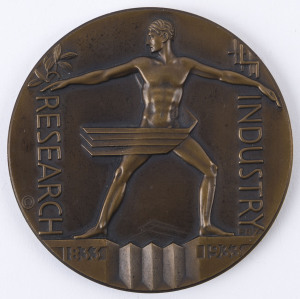 Collectables: Exhibitions: U.S.A.: 1933 Chicago World's Fair Century of Progress Large Bronze award medallion, 70mm diameter, by Zettler; engraved on the edge for E.R. NELSON; EF.