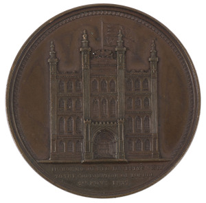 Coins & Banknotes: Medallions & Badges: GREAT BRITAIN: 1837 VISIT OF VICTORIA TO THE CITY OF LONDON. By William Wyon. 55mm . Obv: Diademed head facing left. Rev: Facade of the Guildhall. 350 struck. This is the most famous of Wyon's portraits. It was adap