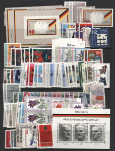 GERMANY: West Germany 1974-2005 array crammed onto hagners with numerous sets, M/Ss & multiples MUH and/or used, mostly very fine. (many 100s)