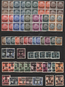 GERMANY: 1939-50s diverse array on hagners incl. WWII German Occupation of Poland 'General Gouvernment' issues with 1939 Ovpts on Hindenburg set in blocks of 4 MUH, 1940 Overprints set mint, 1940 Officials set MUH & used; Allied Occupation (French Zone) B - 2