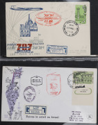 ISRAEL - Postal History: 1961 - 1977 collection of flown covers, nearly all registered; including Jan.1961 Lod - Tehran by Air France, Jan.1961 Lod - Tokyo by Air France, Jan.1961 Lod - Manila by Air France, Jan.1961 Lod - New York by Air France, Aug.1961 - 3