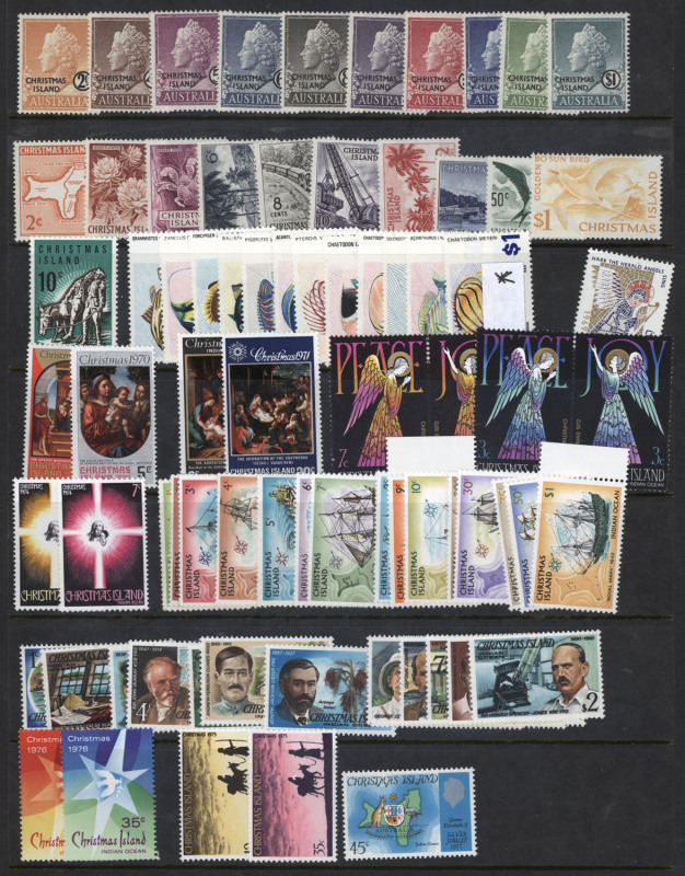 CHRISTMAS ISLAND: 1958-2000s Collection on hagners mostly MUH with sets incl.1958 Overprints, 1963 Pictorials, 1968 Fish (hinged mint), 1982 Birds, 1987 Wildlife, few 1990s-2000s M/Ss, generally very fine. (few 100s)