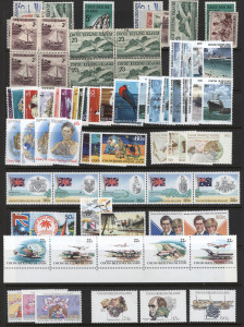 COCOS ISLANDS: 1963-2000s Collection on hagners mostly MUH with sets incl. 1963 Pictorials (plus 2/- & 2/3d used blocks of 4), 1979 Fish, 1982 Butterflies, 1985 Molluscs, 1987 Sailing se-tenant block of 20 with Cup-Pex marginal imprint, 1990 Flora M/S overprinted for Auckland Stamp Exhib.,1992 Crabs, 1992 Endangered Species & 1993 Air-Sea Rescue M/Ss, etc;also two covers with Malaya/Singapore issues used in Cocos, generally very fine. (few 100s)