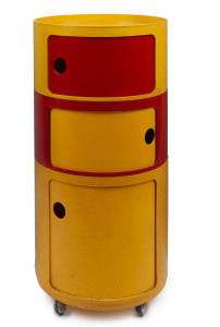 KARTELL retro plastic cylindrical bedside cabinet by Anna Castelli Ferrieri, circa 1970's, 86cm high, 42cm diameter