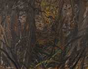 NEIL DOUGLAS (1911-2003), Kangaroo and Banksia Man, oil on board, signed lower left "Neil Douglas", titled verso, 33 x 42cm