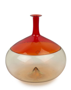 VENINI Bolle bottle vase by TAPIO WIRKKALA, circa 1985, engraved "Venini, Italia, TW, '85", with circular label "Venini, Murano, Made In Italy", 21.5cm high