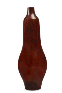 A Japanese gourd shaped bronze vase, Meiji period, early 20th century, seal mark to base, 24.5cm high