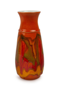 POOLE POTTERY "Delphis" vase with orange glaze, circa 1960s, impressed "Poole, England", ​23cm high