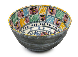 DEBORAH HALPERN pottery serving bowl, signed "Deborah Halpern", ​11.5cm high, 23cm diameter