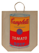 ANDY WARHOL [1928 - 1987], Original Campbell’s Tomato Soup Bag (Tomato), 1966, serigraph on carry bag, image 42 x 24cm, Created for a Warhol Exhibition at the Institute of Contemporary Art, Boston, Massachussets, dated October 1st-November 6th, 1966. R