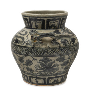 A Vietnamese ceramic phoenix vase, 16th/17th century, 16cm high