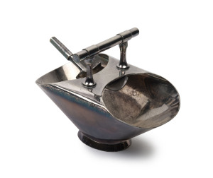 CHRISTOPHER DRESSER style silver plated sugar scuttle by Walker & Hall, 19th century, 12cm high, 16cm wide