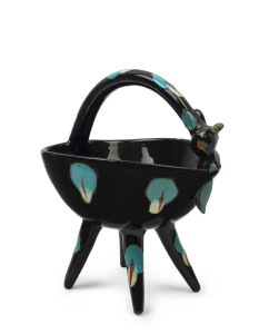 Italian vintage pottery "Giraffe" bowl, circa 1950's, signed "Italy S738", 18cm high