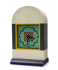 MEMPHIS desk clock stamped "Neos of Lorenz Design Du Pasquier - Sowden, Made In Italy", circa 1980's, 23cm high