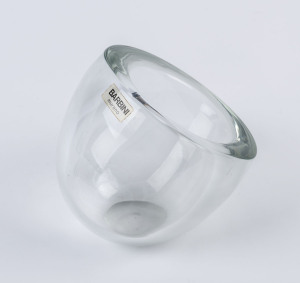 BARBINI Murano clear glass vase, circa 1980's, engraved "Barbini Murano" with original label "Barbini Murano", 15cm high