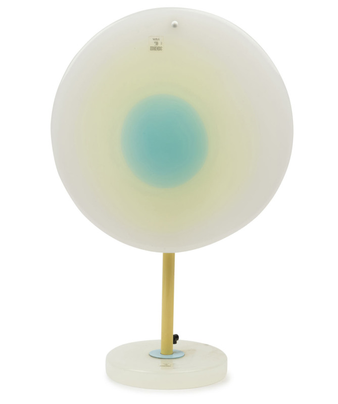 VETRI MURANO Italian glass table lamp and shade, circa 1990's, original mirror image labels "Vetri Murano", ​58cm high