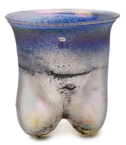 BODA Unique Swedish art glass vase by BERTIL VALLIEN, engraved "Boda, Unik, 3611, B. Vallien", ​23.5cm high, 22.5cm diameter