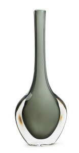 ORREFORS grey Sommerso Swedish glass vase by NILS LANDBERG, circa 1950's engraved "Orrefors" serial number illegible, 35.5cm high