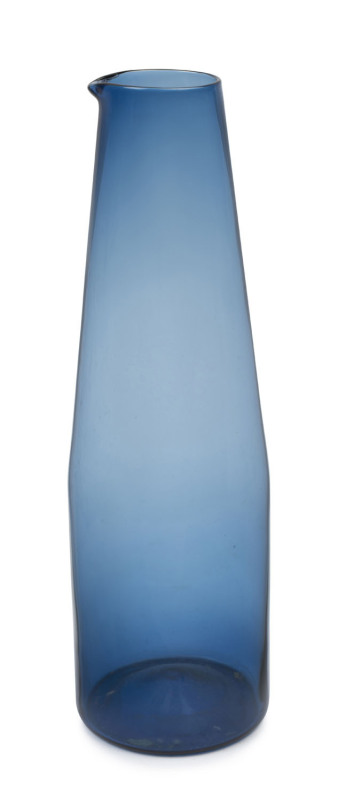 TIMO SARPANEVA Iittala Finnish blue glass carafe, engraved "T. Sarpaneva, 3503", ​29.5cm high