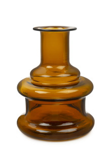 TIMO SARPANEVA Iittala Finnish brown glass carafe, engraved "T.S.", 22cm high