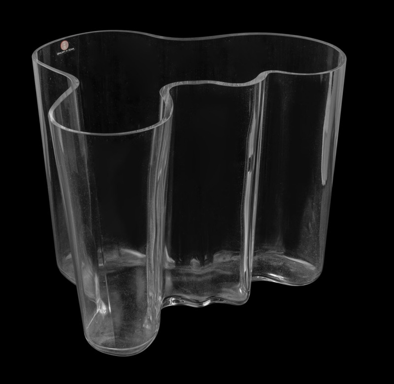 ALVAR AALTO "Savoy" Finnish glass vase for Iittala, circa 1960, acid etched "Alvar Aalto", ​16cm high, 21cm wide